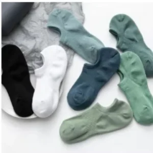 Men’s Boat Socks Summer Invisible Non-slip Non-falling Pure Cotton Thin Anti-Bacterial Sweat-Absorbing Crew Height Casual Socks