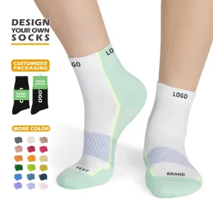 Men’s Breathable Running Socks Custom Logo Sport Athletic Quarter Sock High Elastic Sports Bike Cycling Socks Custom
