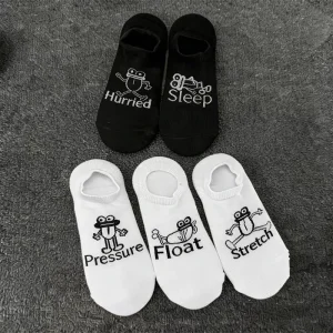 Men’s Breathable Sweat-Absorbing Poly-Cotton Ankle Socks Preppy Style Pattern