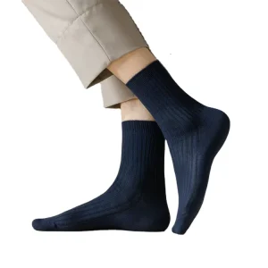 Men’s Business Casual Cotton Socks Spring Summer Autumn Winter Solid Colors Socks Male Breathable Socks