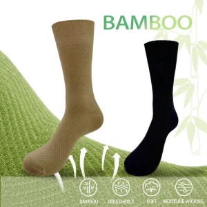 Men’s Business Crew Bamboo Fiber Summer Socks Custom Body Bottom Breathable Antibacterial Quick Dry Cozy Dress Socks