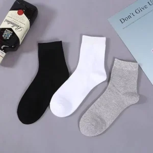 Men’s Casual Anti-Bacterial Business Socks Breathable Sweat-Absorbing with Cartoon Logo Medium Tube for Spring Sports