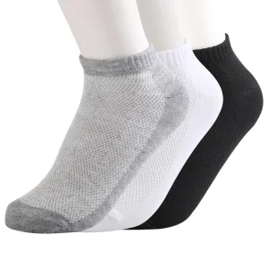 Men’s Casual Cotton Hosiery Breathable Low Cut Short Ankle Sport Socks with Logo Solid Colour Thin Thickness for Spring