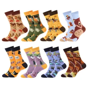 Men’s Casual Crew Dress Socks Comfortable Nylon Cotton Tube Sport Style for Daily Use Hiking Business Fun Autumn Anti Bacterial