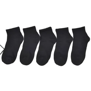 Men’s Casual Dress Socks Comfortable Cotton Black Ankle Style Durable and Breathable for Summer Low Price