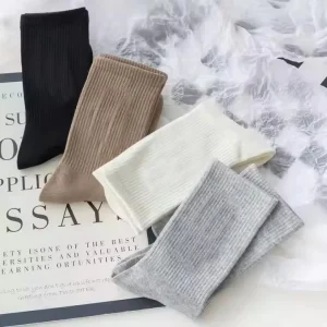 Men’s Casual Dress Socks Custom Logo Jacquard Knitted Bulk Cuff Sweat Resistant Cotton Crew Daily Use Autumn Grip Sport Socks