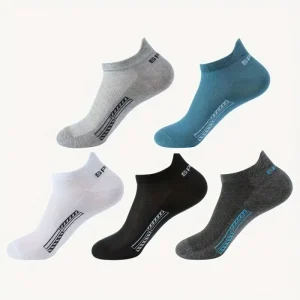 Men’s Colorful Sports Ankle Socks High Elasticity Breathable Professional Gym Style for Daily Sports & Casual Wear