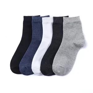 Men’s Comfortable Cotton Ankle Socks Simple Business Crew Casual Style for Summer