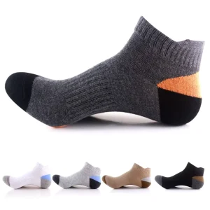 Men’s Cotton Ankle Socks Multi Color Colorblock Low Cut Socks Anti Odor Sweat Absorbent for Daily Casual Wear Walking Sports