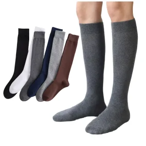 Men’s Cotton Anti-Bacterial Casual Compression Stockings Long Knee High Tube Socks Custom Logo Crew Spring Season