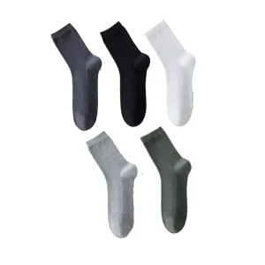 Men’s Cotton Bamboo Ankle Crew Socks Custom Logo Casual Business Hand Linked Seamless Toe Socks Autumn Anti-Bacterial