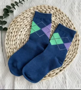 Men’s Cotton Casual Mid Calf Argyle Socks Breathable Anti Slip for Daily Wear