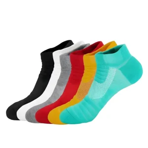 Men’s Cotton Crew Basketball Socks with Terry Cushion White Gym Socks Running Anti Odor Ankle Sports Socks