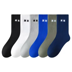 Men’s Cotton Crew Sport Socks Knitting Tube Athletic Basketball Socks