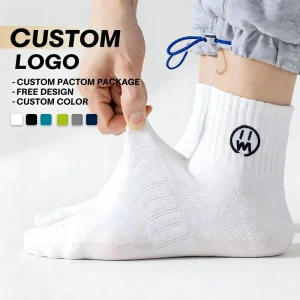 Men’s Cotton Socks Standard Thickness Smiling Face Character Pattern Anti-Slip Breathable Low Ankle Sports Socks with Cuff Logo