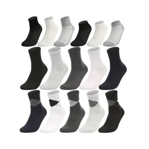 Mens Cotton White Black Gray Color Argyle Plaid Polyester Business Dress Socks Crew Leisure Socks Stock Lot