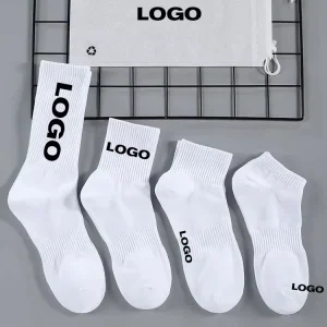 Men’s Crew Ankle Cotton Compression Unisex Sports Socks Breathable Summer Custom Design Jacquard
