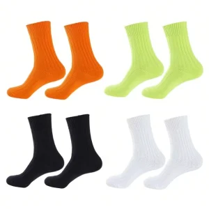 Men’s Crew Athletic Casual Comfortable Standard Socks Solid Color Basketball Sports Cotton Digital Printing Autumn Bottom Stock