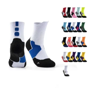 Men’s Crew Basketball Socks Thick Terry Running Soccer Comfortable Gym Cushion Sports Socks