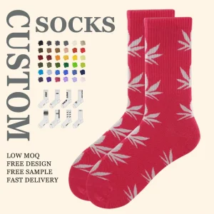 Men’s Crew Breathable Logo Sports Socks Custom Design Crew Sock Spandex Polyester Cotton Custom OEM