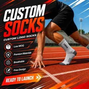Men’s Crew Cotton Sport Socks Breathable Athletic Crew Socks Custom Logo