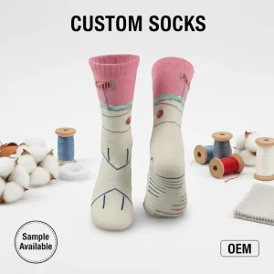 Men’s Crew Performance Basketball Socks Cotton Nylon Spandex Print Spring Cuff Moisture Wicking Quick Dry Breathable