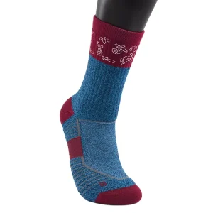 Men’s Crew Socks 60% Nylon 35% for 5% Elastic Eco Friendly Anti Slip Quick Dry Breathable Printed Outdoor Sports Socks