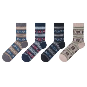 Men’s Crew Socks Business Socks Spring Anti-Bacterial Jacquard Print