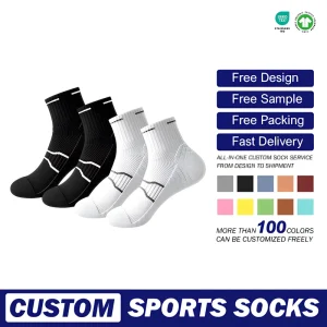 Men’s Crew Socks Spring Autumn Style Anti-Bacterial Towel Bottom Sports Running Professional Basketball Cross-Border Large Size