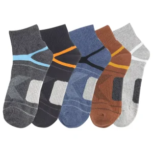 Men’s Crew Sports Socks Anti-odor Breathable Cotton Blend V-shaped Design
