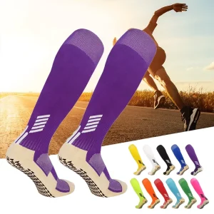 Mens Crew Spring Sports Running Socks Breathable Cycling Cotton Non slip Soccer Grip Knitted Thick Anti Bacterial Quick Dry