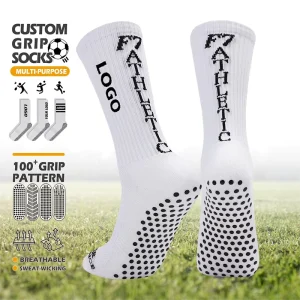 Men’s Custom Anti Slip Soccer Socks Sport Cushion Football Grip Socks Design Bottom Logo Soccer Football Socks