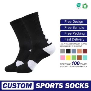 Men’s Custom Basketball Soccer Breathable Quick Dry Combed Cotton Ankle Sport Socks for Autumn Bottom Logo Breathable