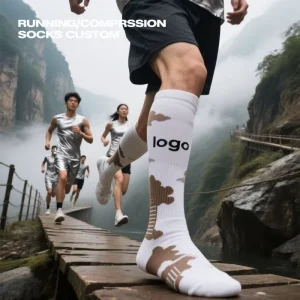 Men’s Custom Breathable Eco Friendly Crew Socks for Spring Running