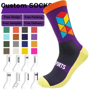 Men’s Custom Cotton Crew Socks Funny Pattern Happy Colorful Dress Socks Breathable Daily Men Socks