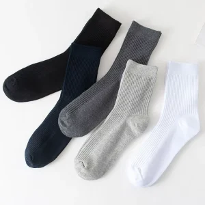 Men’s Custom Eco-Friendly Breathable Polyester/Cotton Casual Socks with Letter Pattern for Body/Bottom Positions Autumn Season