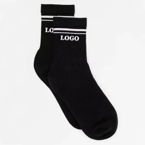 Men’s Custom Logo Athletic Crew Socks for Soccer Football Basketball Knitted Grip Socks with Factory Packaging for Autumn