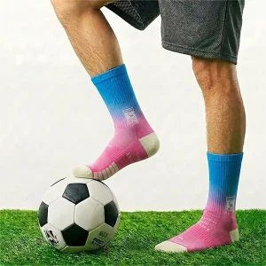 Men’s Custom Logo Football Socks Breathable Sports Crew Socks for Soccer Running & Fitness Custom Men’s Football Crew Sock