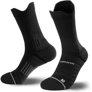 Men’s Customizable Sports Terry Socks High Crew Breathable Quick Dry Knitted Stockings for Autumn Spring Season Logo on Body