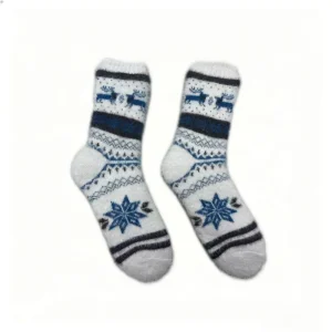 Men’s Disposable Anti Bacterial Sherpa Lined Eco Friendly Acrylic Fiber Floor Socks Safe for Hardwood Floors Anti Slip Silicone