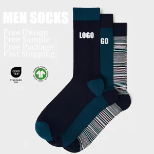 Men’s Dress Socks Bamboo Fiber Work Crew Socks with Custom Logo
