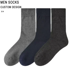 Men’s Dress Socks Cotton Calf Business Breathable Eco-Friendly Printing Crew Socks
