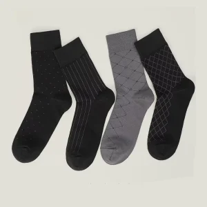 Men’s Dress Socks Cotton Crew Business Socks Breathable and Sweat absorbing for Shoe Size 9 11