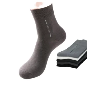 Men’s Dress Socks Custom Logo Cotton Knit Classic Crew Casual Boxed Business Summer Work Socks