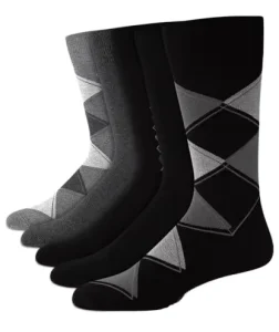 Mens Dress Socks Promotion Argyle Pattern No Seam Comfort Anti Bacterial Polyester Business Socks