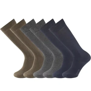 Men’s Dress and Business Style Knee-high Crew Breathable Casual Socks Cotton 6 Pairs in Boxes Black Logo on Body