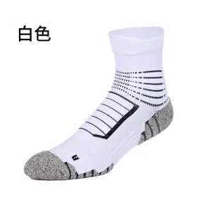 Men’s Eco-Friendly Anti Slip Basketball Sports Socks Breathable Cotton Nylon Printed Crew High Summer Knitted Techniques