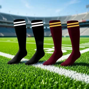 Men’s Eco-Friendly Anti Slip Rugby Socks Breathable Cotton Nylon Printed Pattern High Crew Summer Knitted Techniques
