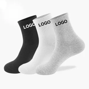 Men’s Eco friendly Quick Dry Sporty No Show Ankle Socks Black White Grey Sweat Absorbent Anti Bacterial Knitted Cuff Bottom