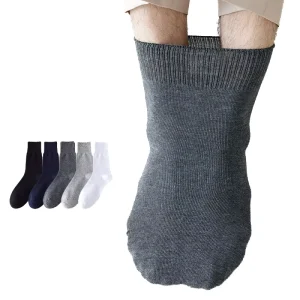 Men’s Extra Wide Cotton Crew Socks Breathable Black and White Plain Design Casual Style for Summer Plus Size